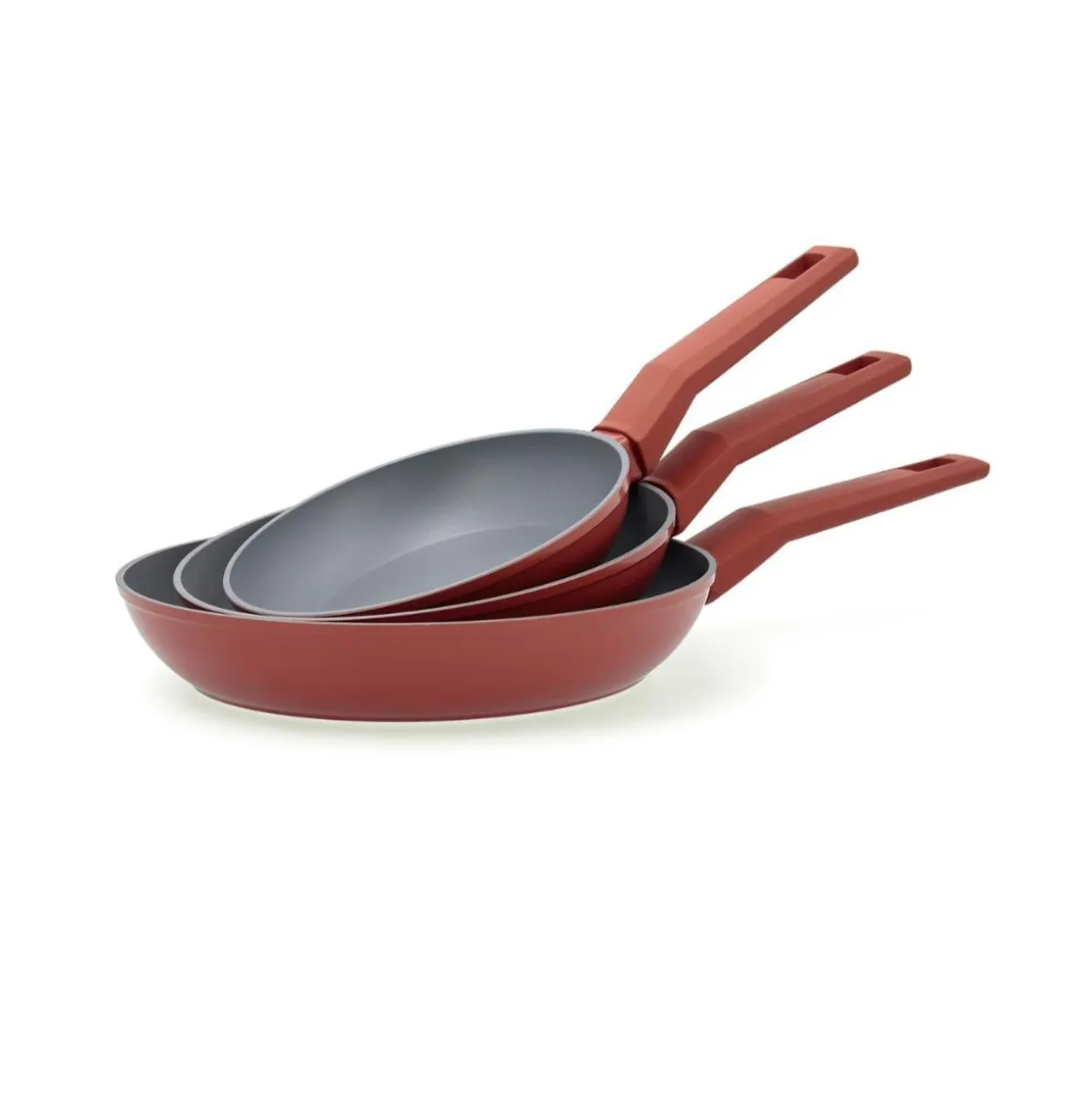 Pack de 3 sartenes Zocco Bidasoa aluminio forjado rojo