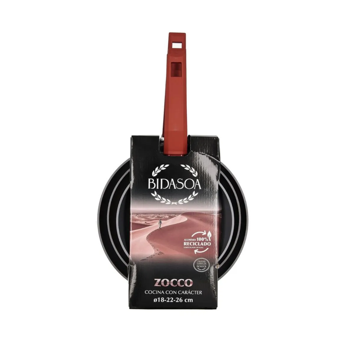 Pack de 3 sartenes Zocco Bidasoa aluminio forjado rojo
