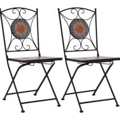 Pack de 2 sillas Bistró para exterior cerámica 87x52x37 cm
