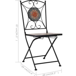 Pack de 2 sillas Bistró para exterior cerámica 87x52x37 cm