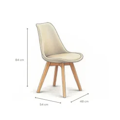 Pack de 4 sillas Bistro asiento acolchado