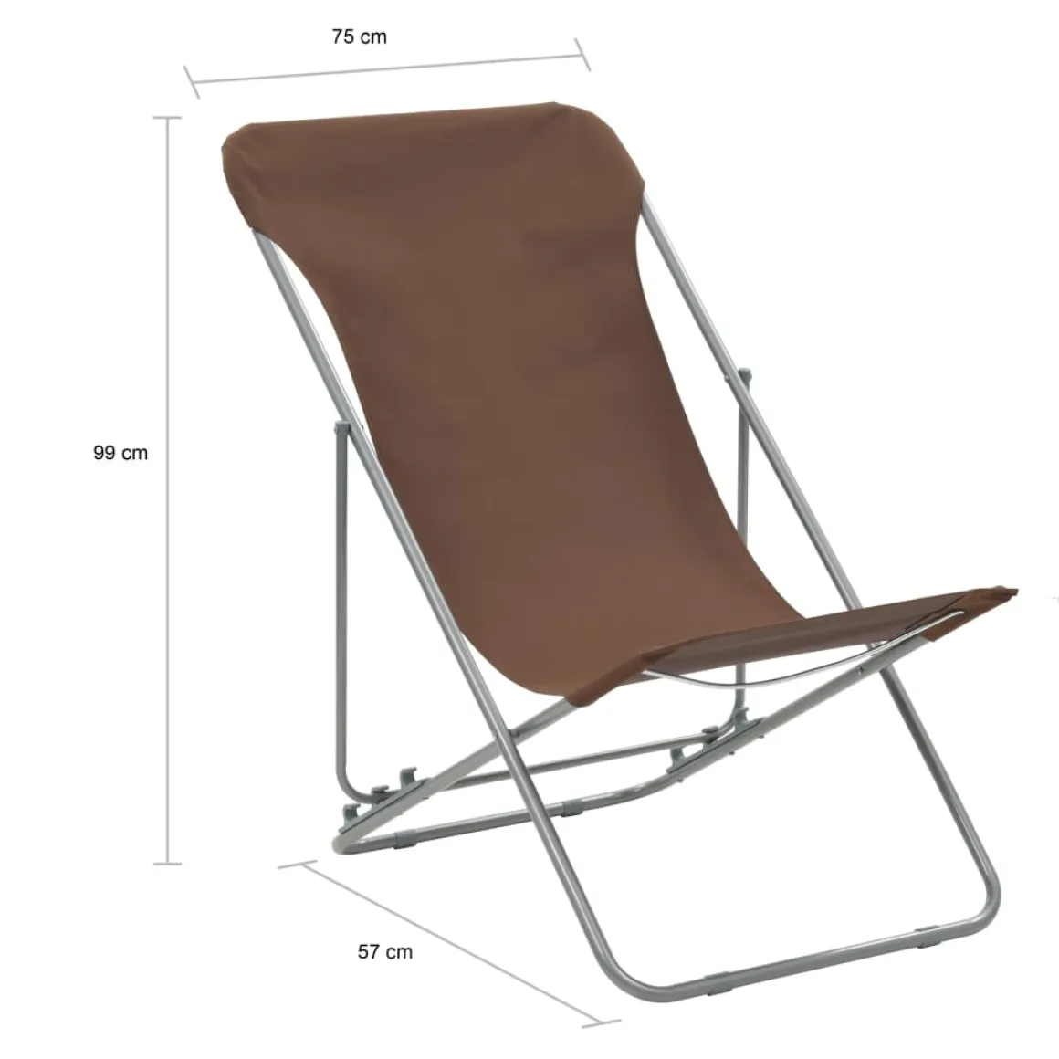 Pack de 2 sillas Bora plegables 99x75x57 cm