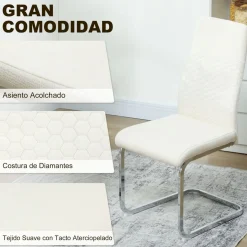 Pack de 4 sillas Cali Homcom asiento acolchado 98x45x61 cm