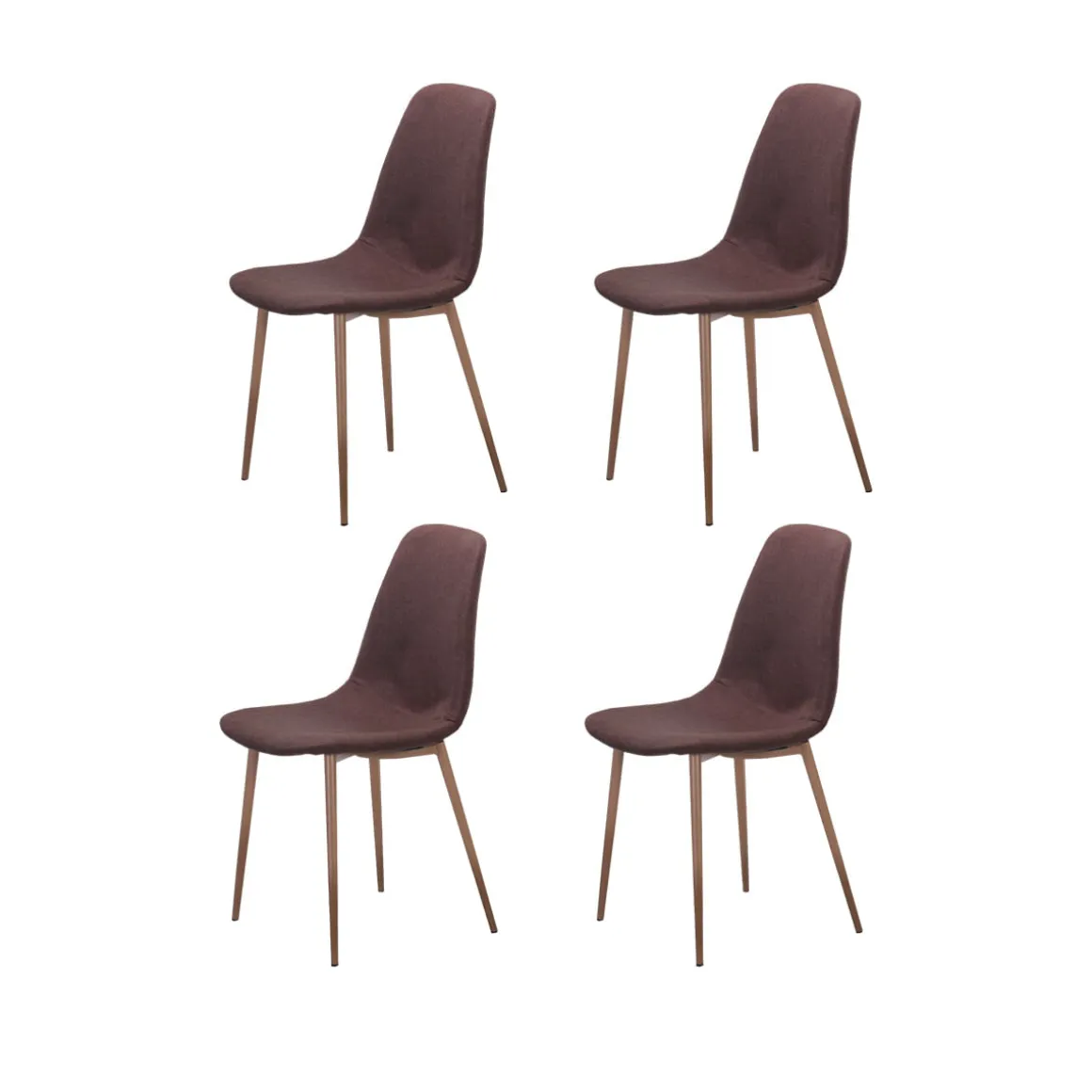 Pack de 4 sillas Cody marrón 87x43x42 cm