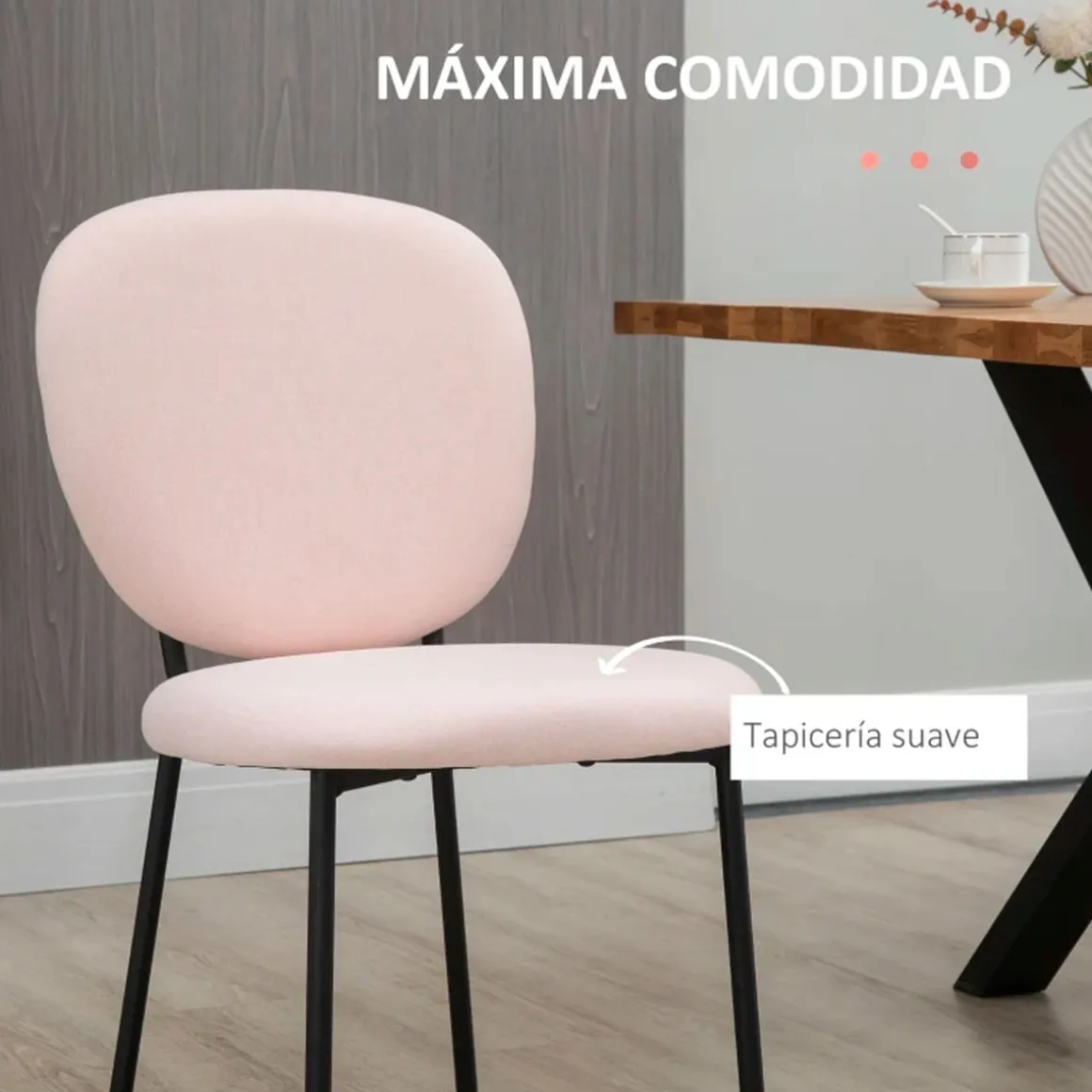 Pack de 2 sillas de comedor Gamma Homcom 82x46x59 cm