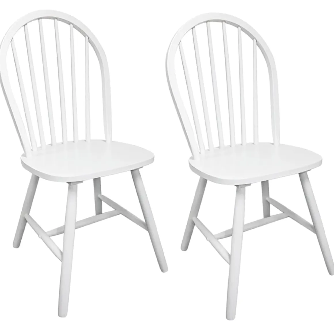 Pack de 2 sillas de comedor Calama madera de caucho blanco 94x46,5x52 cm