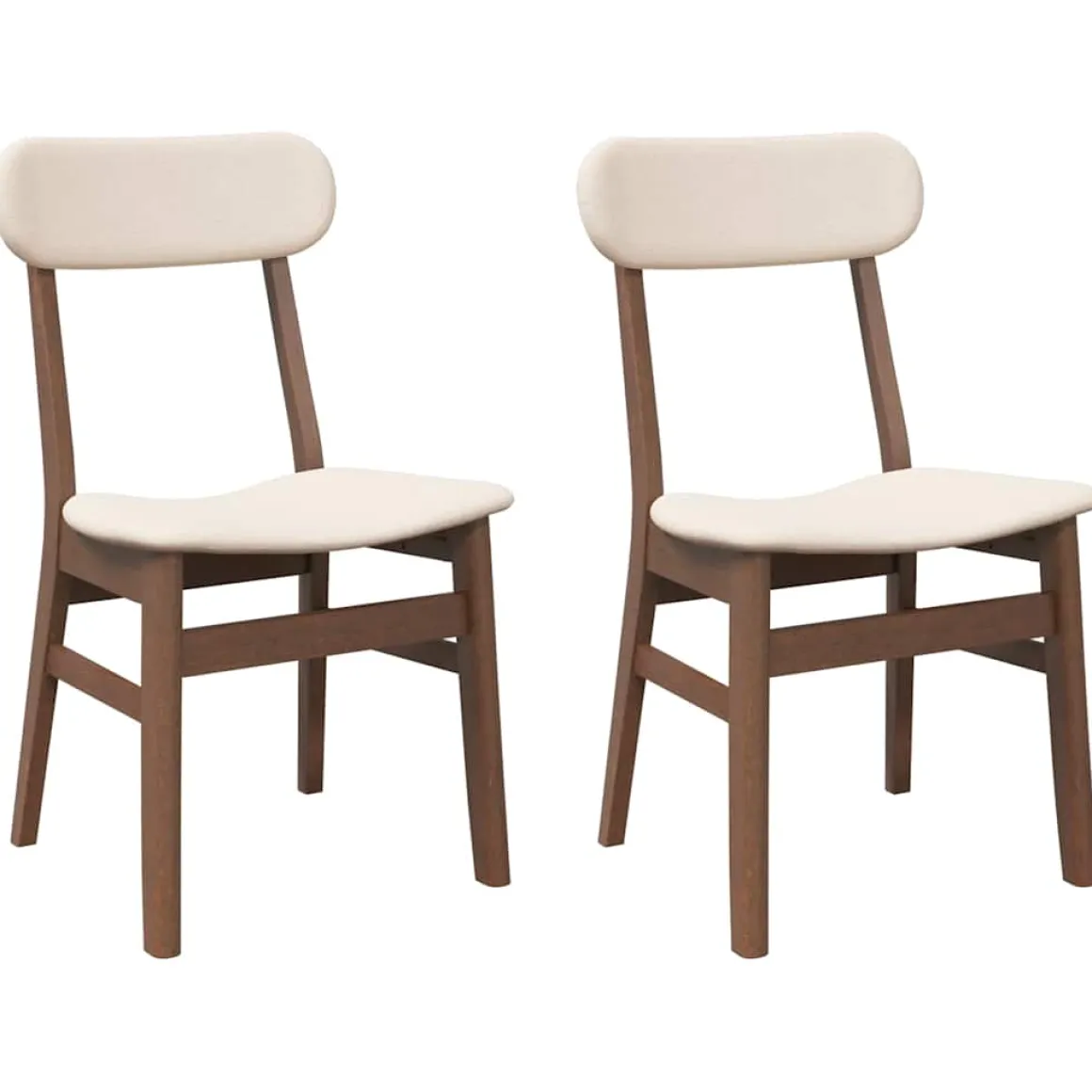 Pack de 2 sillas de comedor Adela respaldo ergonómico marrón claro