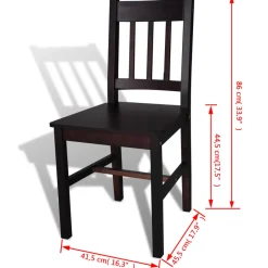 Pack de 4 sillas de comedor Wade madera de pino 85,5x41,5x45,5 cm