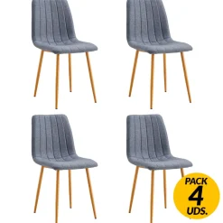 Pack de 4 sillas de comedor Nails tejido tapizado