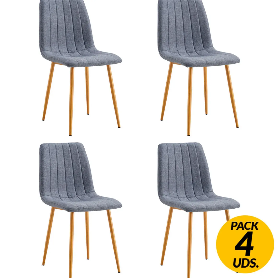 Pack de 4 sillas de comedor Nails tejido tapizado