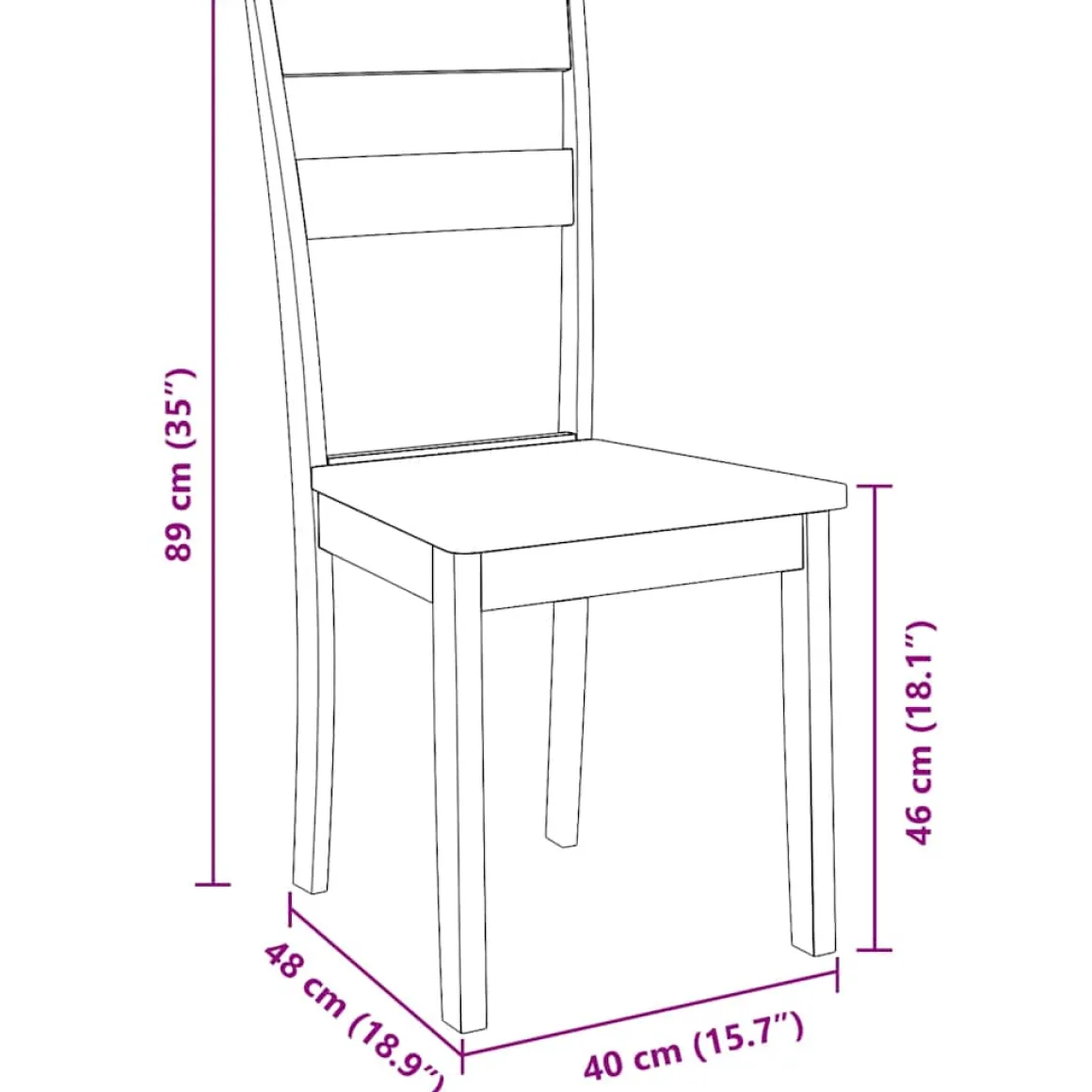 Pack de 2 sillas de comedor Laurent asientos acolchados
