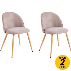 Pack de 2 sillas de comedor Évora tejido acolchado