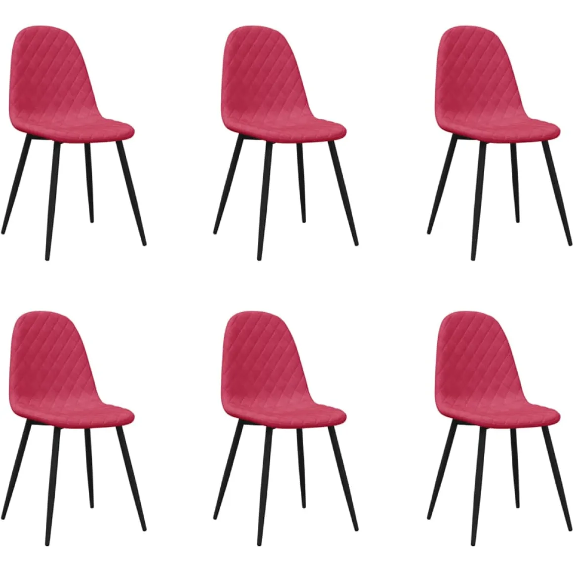 Pack de 6 sillas de comedor Vega terciopelo 83x45x53,5 cm