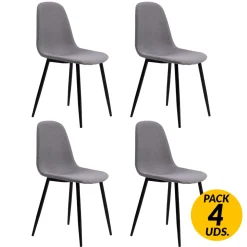 Pack de 4 sillas de comedor Hall diseño industrial