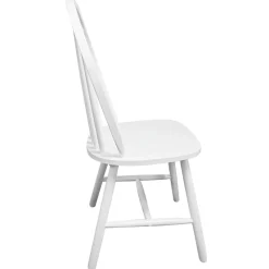 Pack de 4 sillas de comedor Calama madera de caucho blanco 94x46,5x52 cm