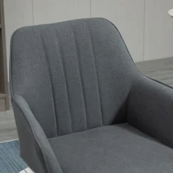 Pack de 2 sillas de comedor Uchiko Homcom tapizado lino gris 81x59,5x56,5 cm