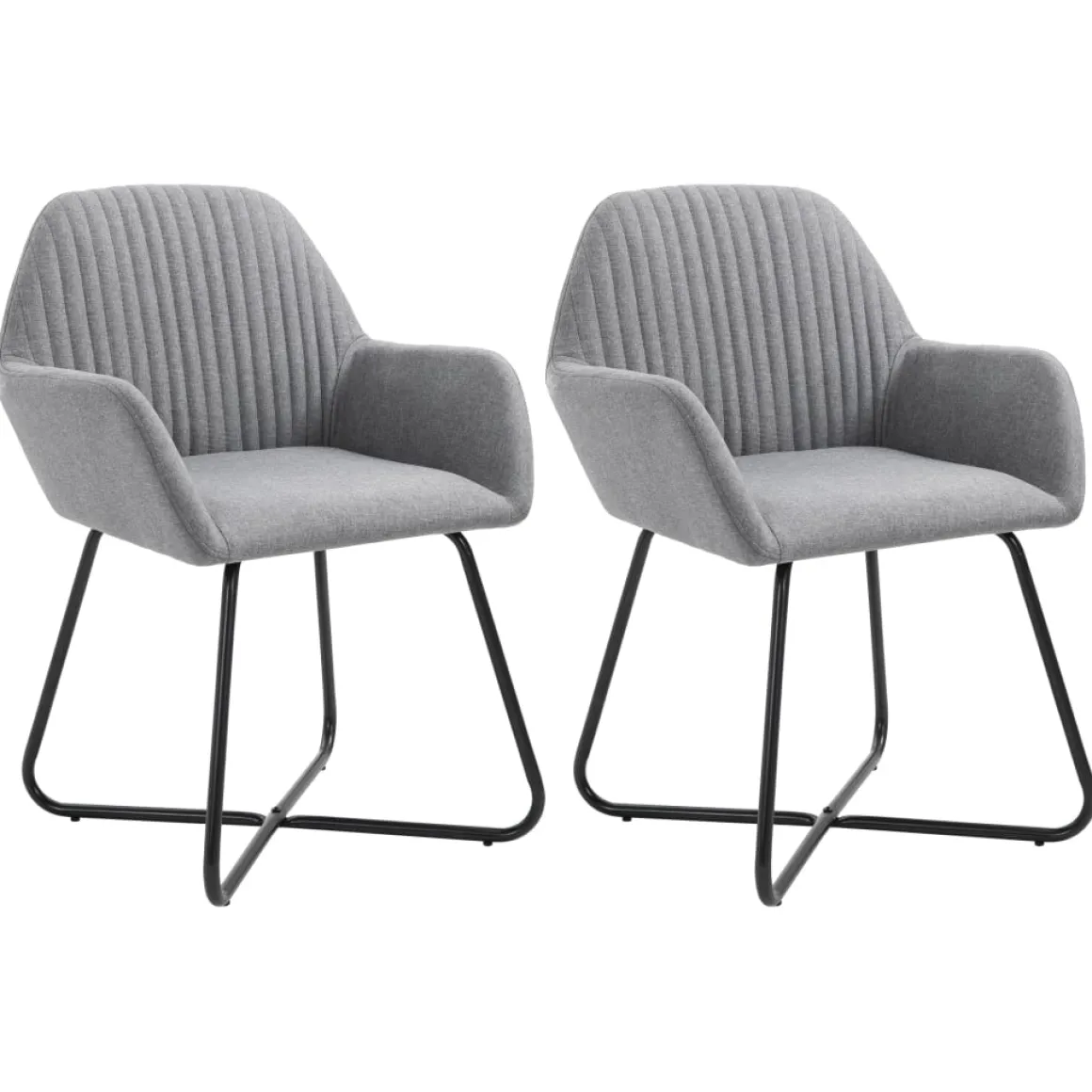 Pack de 2 sillas de comedor Tchia terciopelo 84x61x61 cm