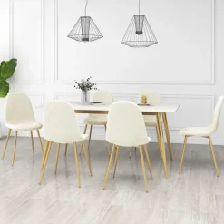 Pack de 6 sillas de comedor Millie terciopelo patas doradas 83x45x53,5 cm