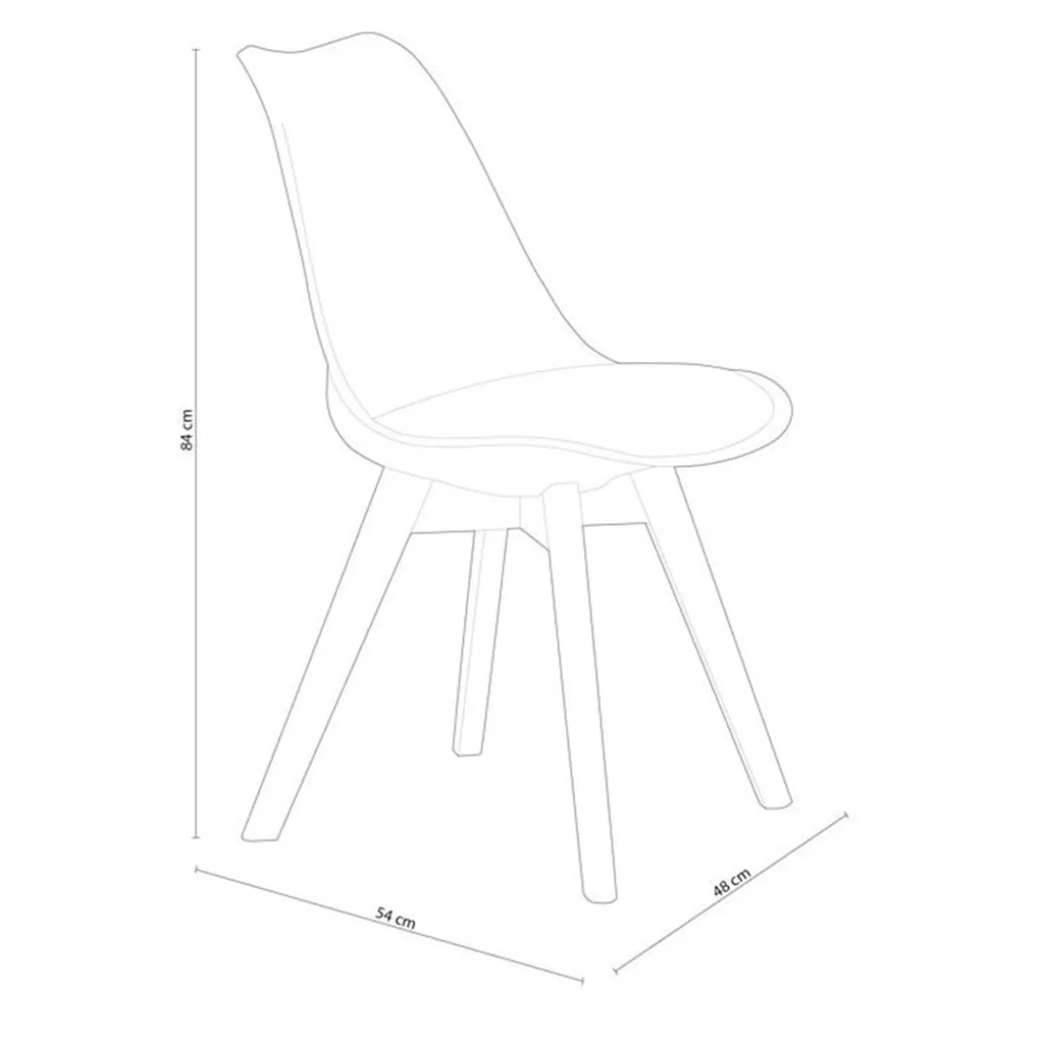 Pack de 4 sillas de comedor Bistro estilo nórdico
