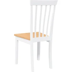 Pack de 2 sillas de comedor Elisa madera maciza blanco/natural