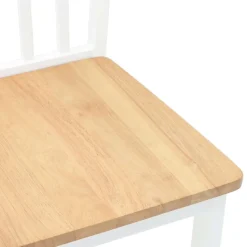 Pack de 2 sillas de comedor Elisa madera maciza blanco/natural