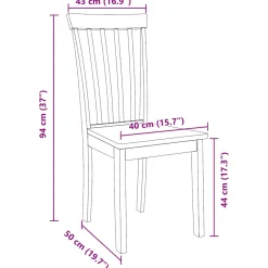 Pack de 2 sillas de comedor Elisa madera maciza blanco/natural