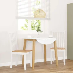 Pack de 2 sillas de comedor Elisa madera maciza blanco/natural