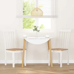 Pack de 2 sillas de comedor Elisa madera maciza blanco/natural