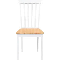 Pack de 2 sillas de comedor Elisa madera maciza blanco/natural