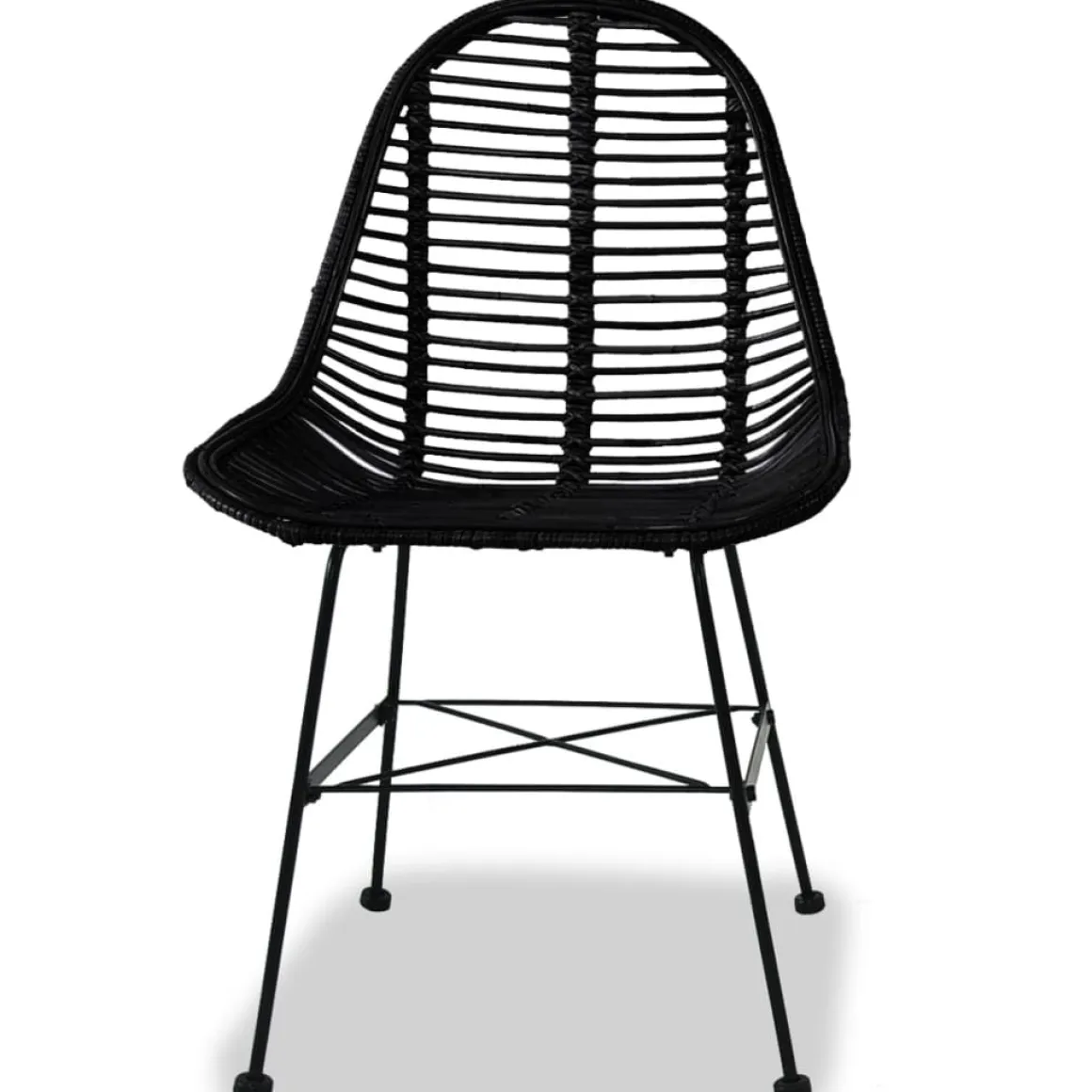 Pack de 4 sillas de comedor Cairo ratán negro 84x49x56 cm