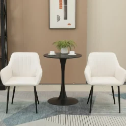 Pack de 2 sillas de comedor Ali Homcom blanco 81x59,5x56,5 cm