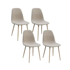 Pack de 4 sillas de comedor Malmo beige 87x44x30 cm