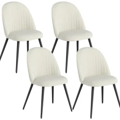 Pack de 4 sillas de comedor Macarena Homcom crema