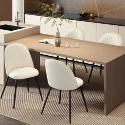 Pack de 4 sillas de comedor Macarena Homcom crema