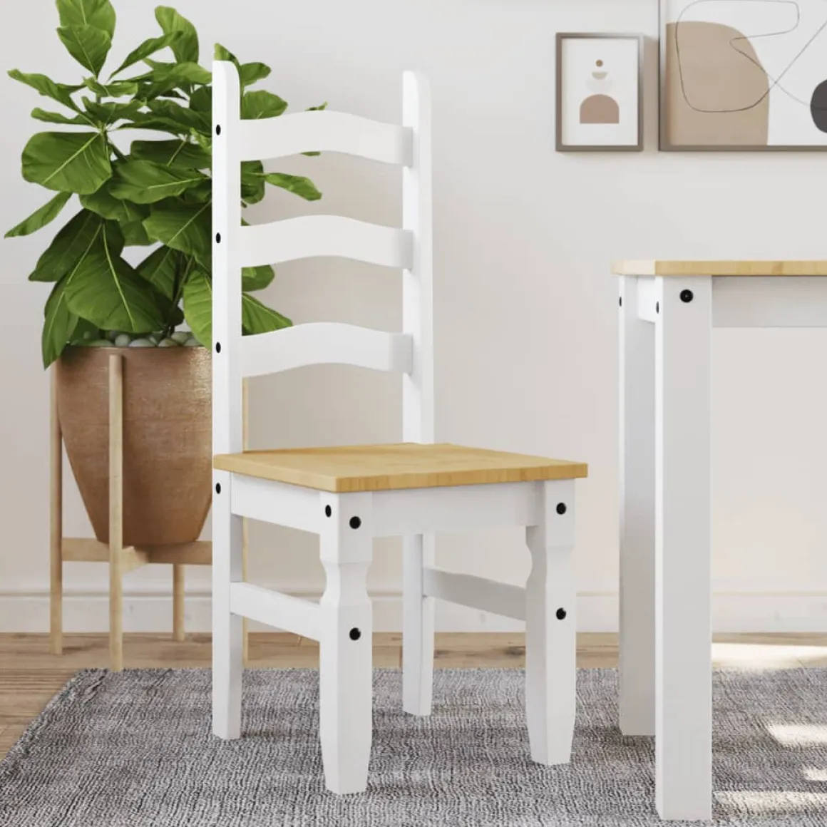 Pack de 2 sillas de comedor Corona madera de pino 107x42x47 cm