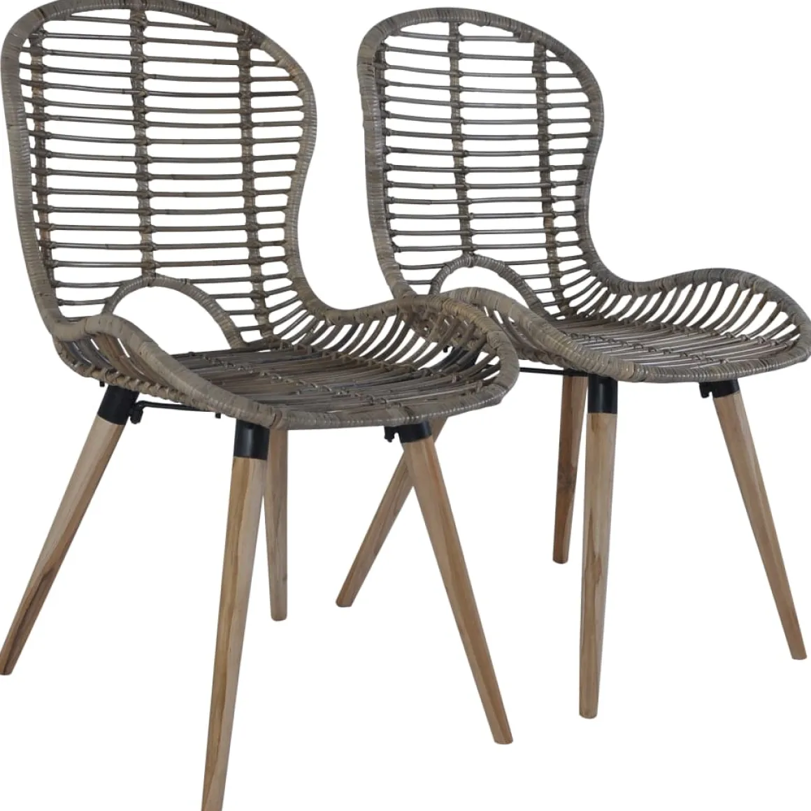 Pack de 2 sillas de comedor Oreo ratán 85x48x64 cm