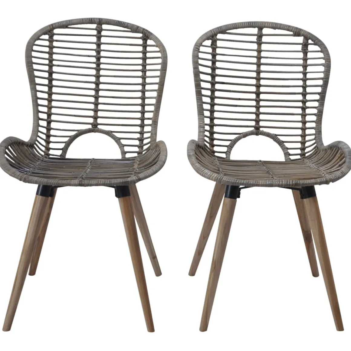 Pack de 2 sillas de comedor Oreo ratán 85x48x64 cm