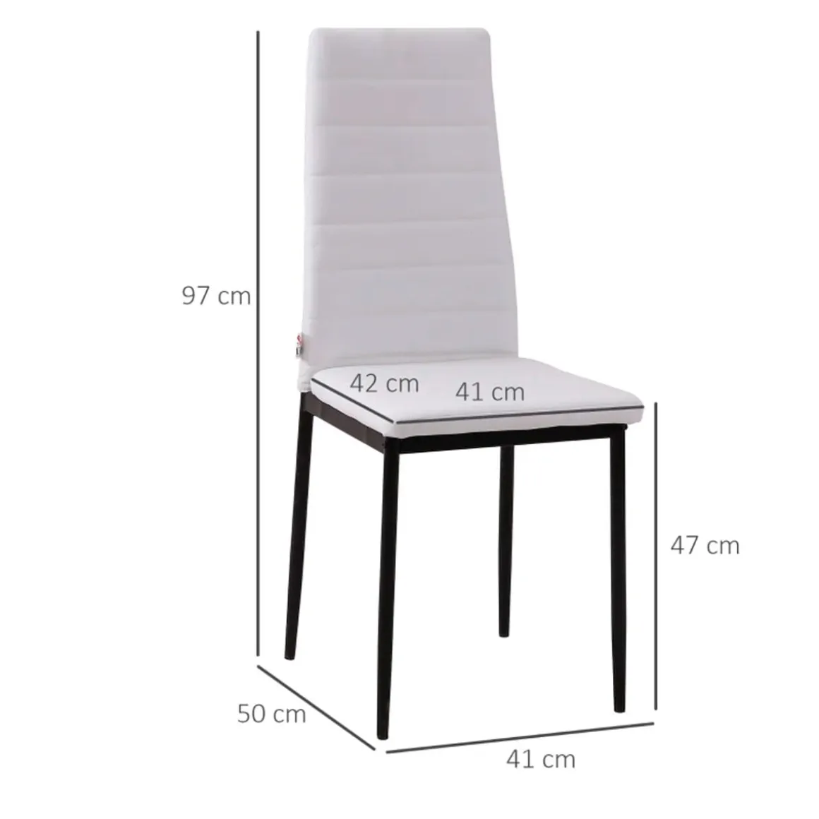 Pack de 4 sillas de comedor Olvera Homcom tapizado lino 97x41x50 cm