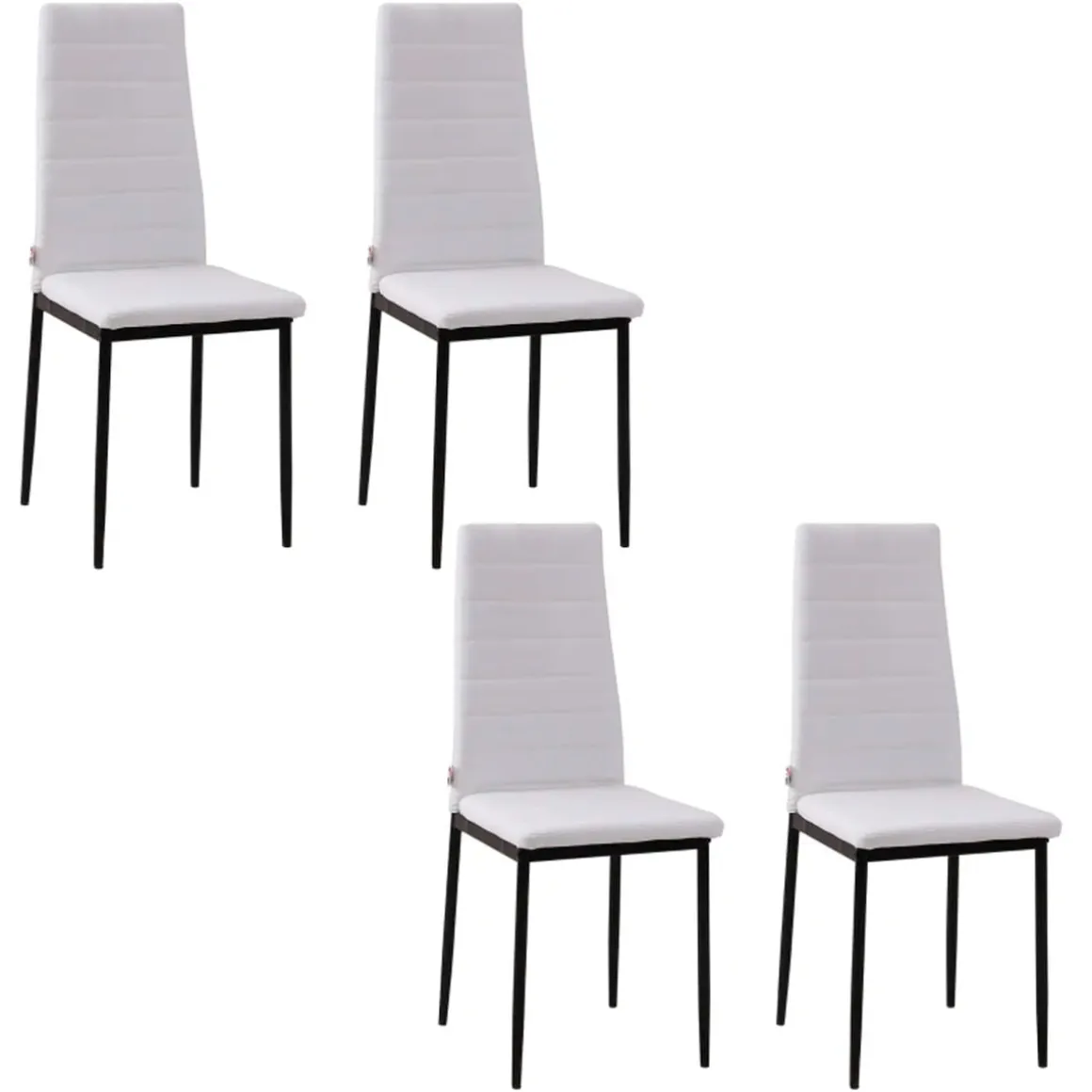 Pack de 4 sillas de comedor Olvera Homcom tapizado lino 97x41x50 cm