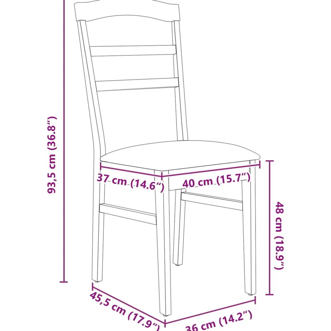 Pack de 2 sillas de comedor Colibrí