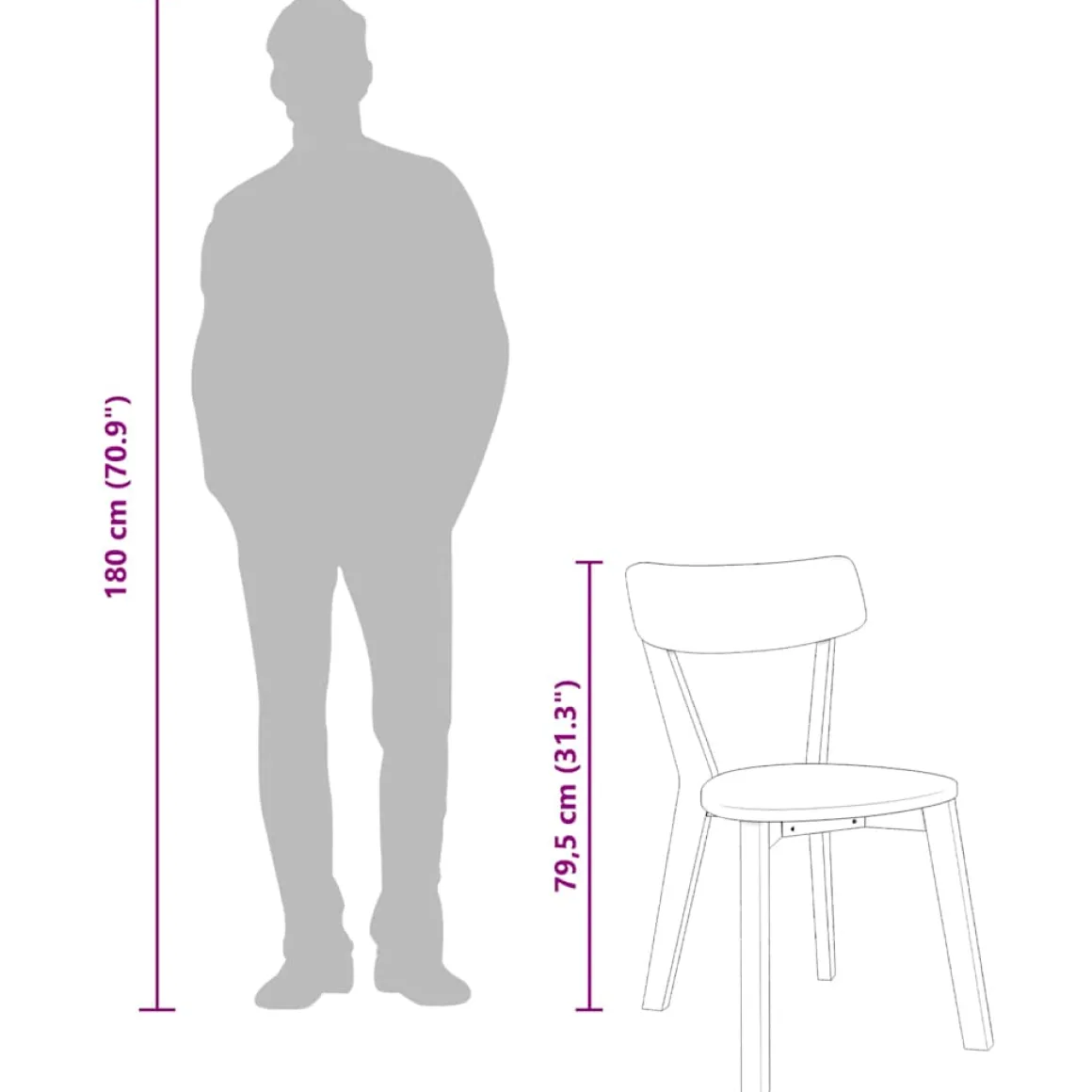 Pack de 2 sillas de comedor Tilda respaldo ergonómico blanco