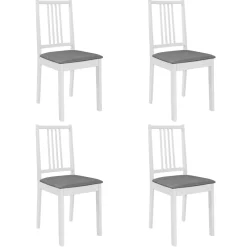 Pack de 4 sillas de comedor Misaki madera maciza con cojín
