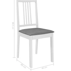 Pack de 4 sillas de comedor Misaki madera maciza con cojín