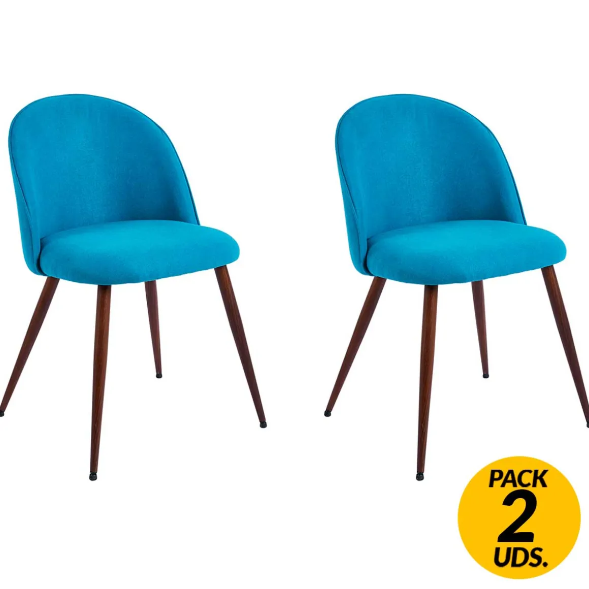 Pack de 2 sillas de comedor Évora tejido acolchado