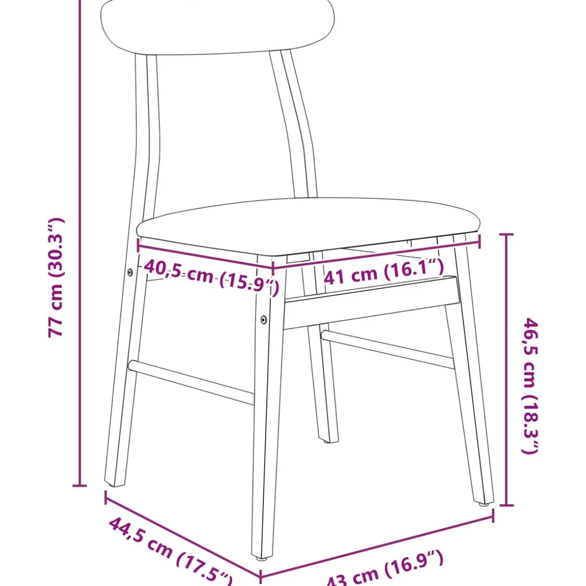 Pack de 2 sillas de comedor Cuervo
