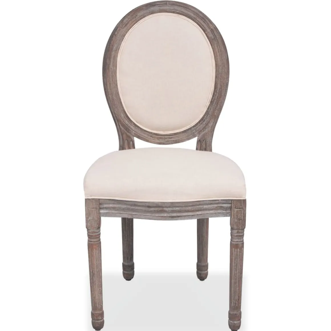Pack de 4 sillas de comedor Carlos V tapizado en lino crema