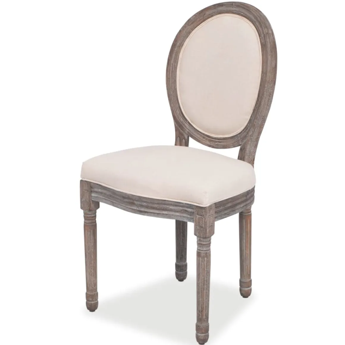 Pack de 4 sillas de comedor Carlos V tapizado en lino crema