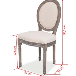 Pack de 4 sillas de comedor Carlos V tapizado en lino crema