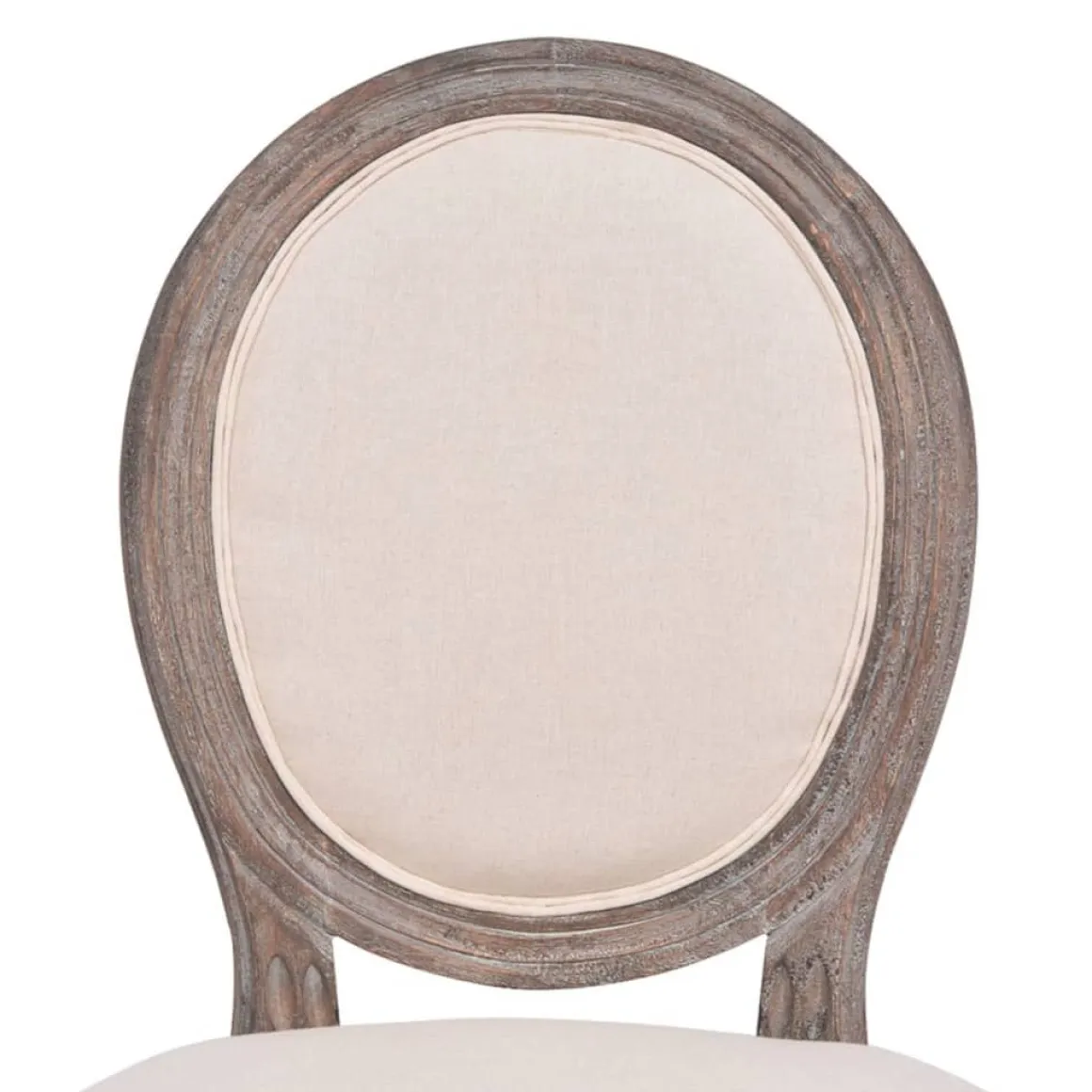 Pack de 4 sillas de comedor Carlos V tapizado en lino crema