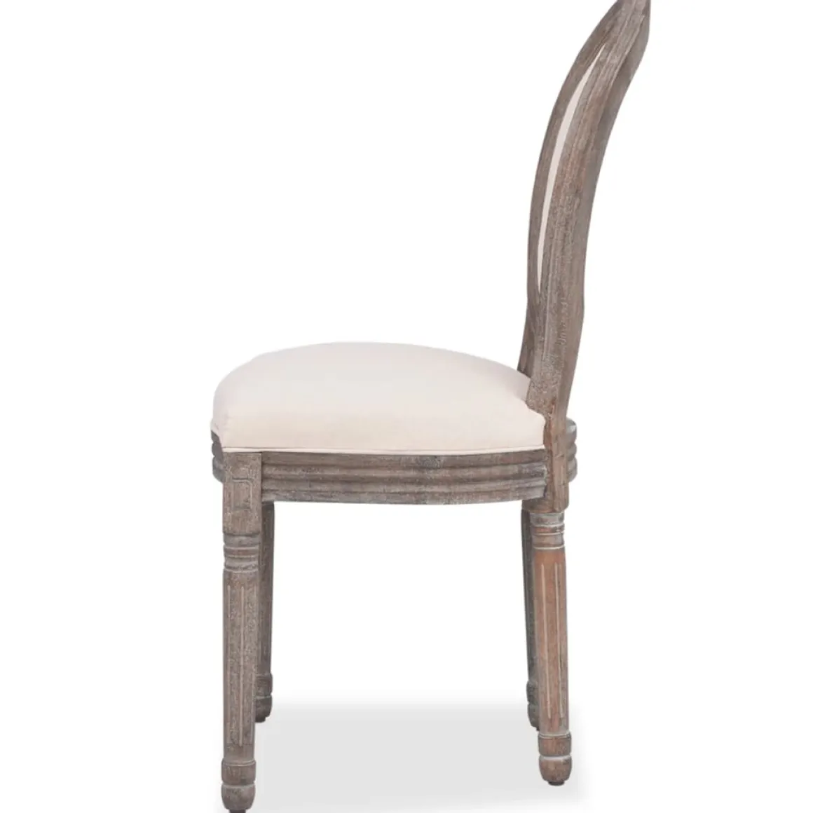 Pack de 4 sillas de comedor Carlos V tapizado en lino crema